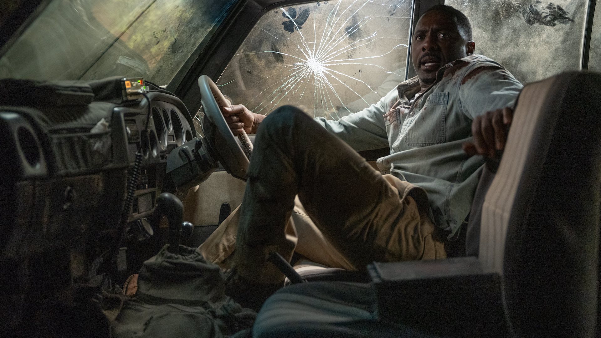Idris Elba in a scene from Beast (2022) on Showmax