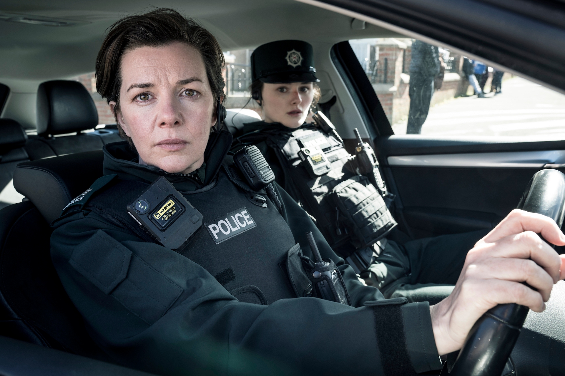 Joanne Crawford as Helen McNally, and Katherine Devlin as Annie Condon in Blue Lights S1 on Showmax