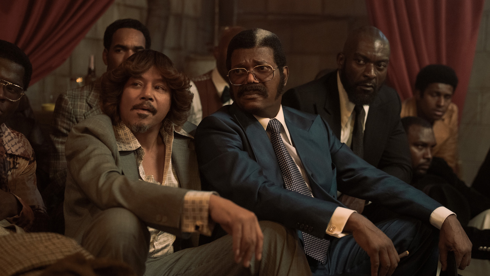 Terrence Howard as Cadillac Richie and Samuel L. Jackson as Frank Moten in Fight Night: The Million Dollar Heist