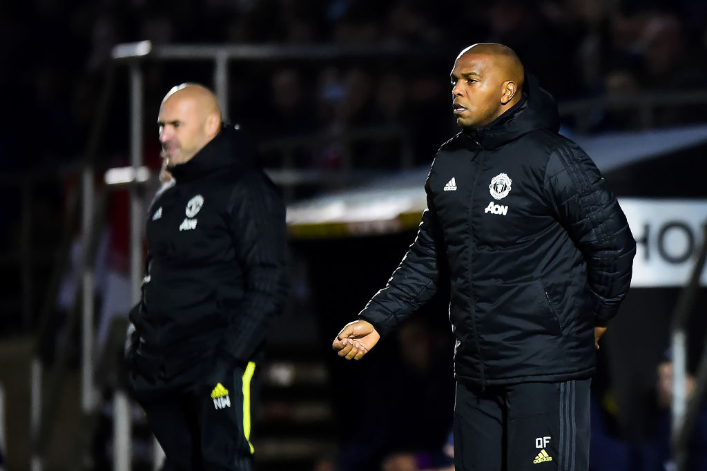 Assistant manager Quinton Fortune of Manchester United U23s live on Showmax Premier League