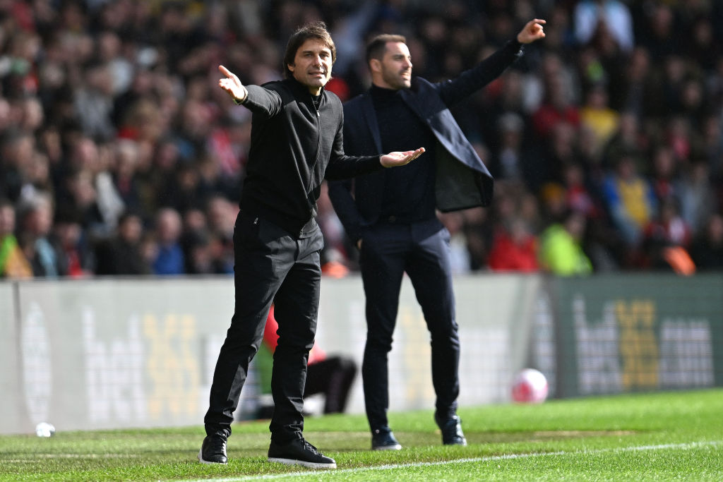 Tottenham manager Antonio Conte gestures during the Premier League match between Southampton FC and Tottenham Hotspur - Premier League live on Showmax