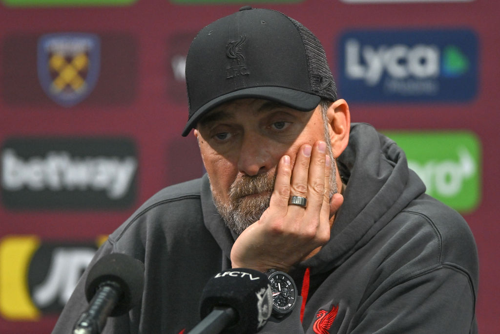 Liverpool coach Jurgen Klopp in the West Ham United vs Liverpool game live on Showmax Premier League.
