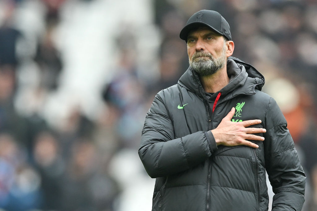 Liverpool coach Jurgen Klopp in the West Ham United vs Liverpool game live on Showmax Premier League.