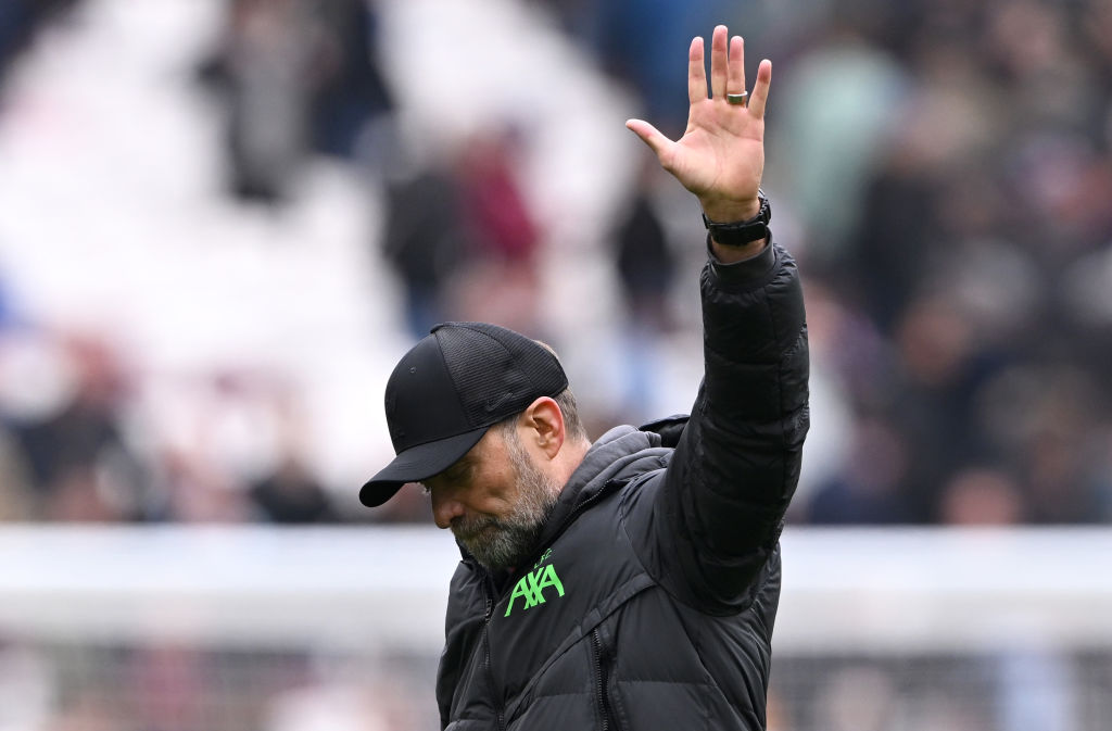 Liverpool coach Jurgen Klopp in the West Ham United vs Liverpool game live on Showmax Premier League.