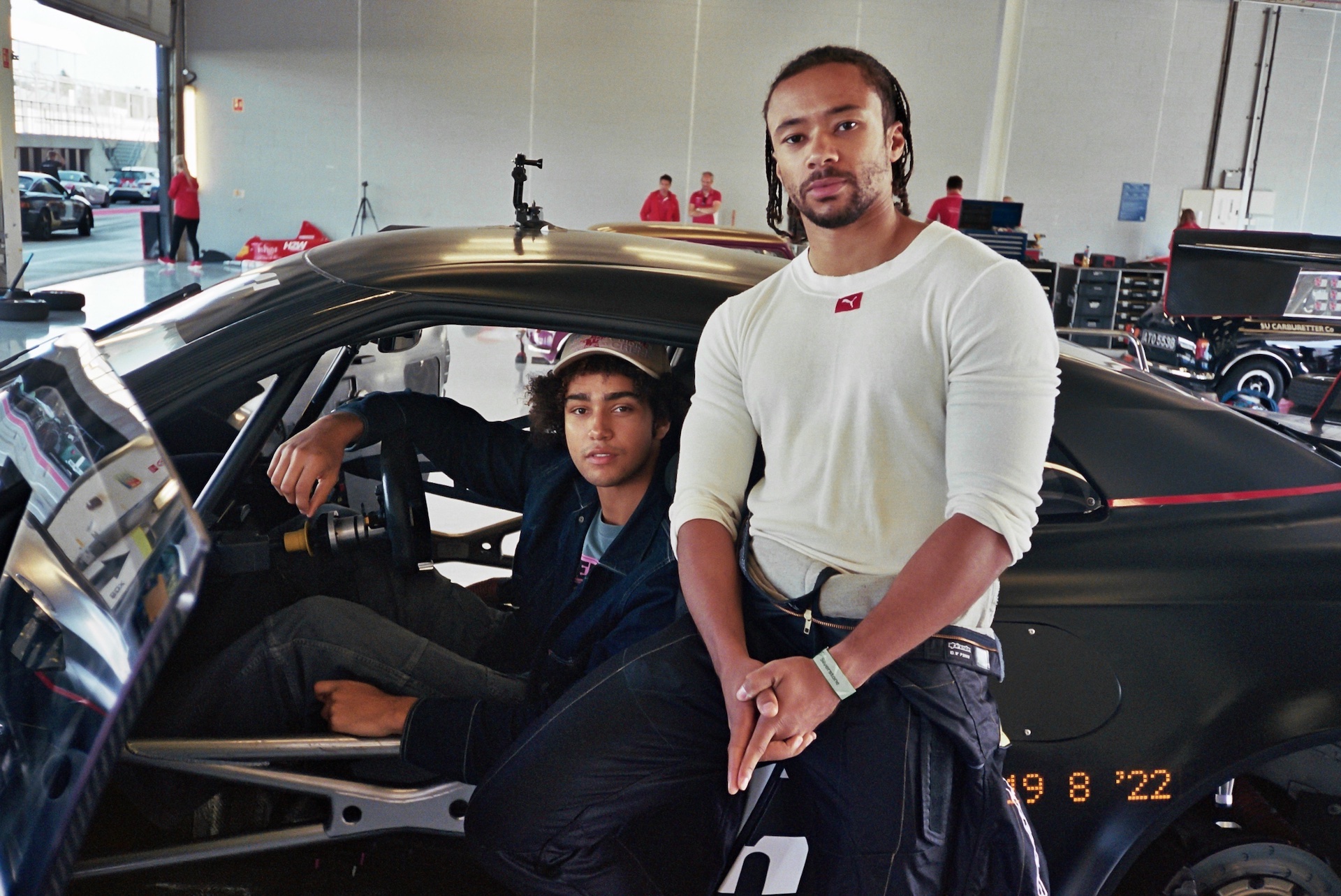 Archie Madekwe (left) and Jann Mardenborough meeting for the first time at Silverstone