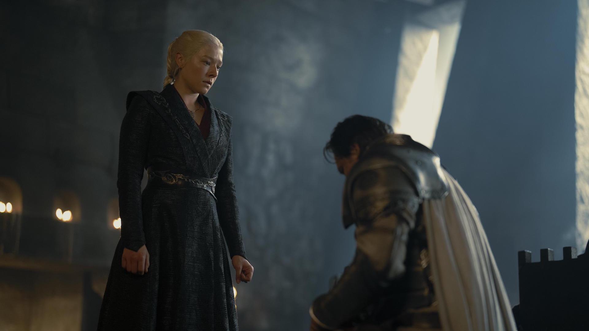 Ser Steffon Darklyn (Anthony Flanagan) is honoured when Rhaenyra asks him to see whether he can bond with Seasmoke in House of the Dragon S2