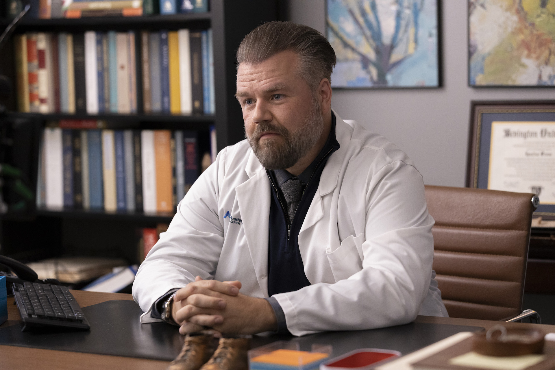 Tyler Labine as Dr. Iggy Frome in New Amsterdam S5