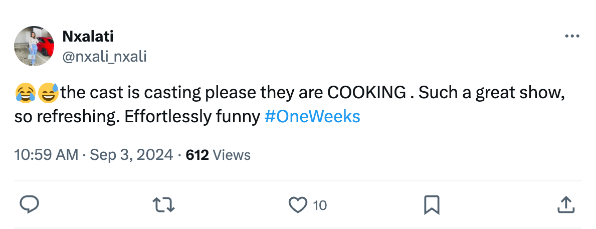 One Weeks S1 on Showmax