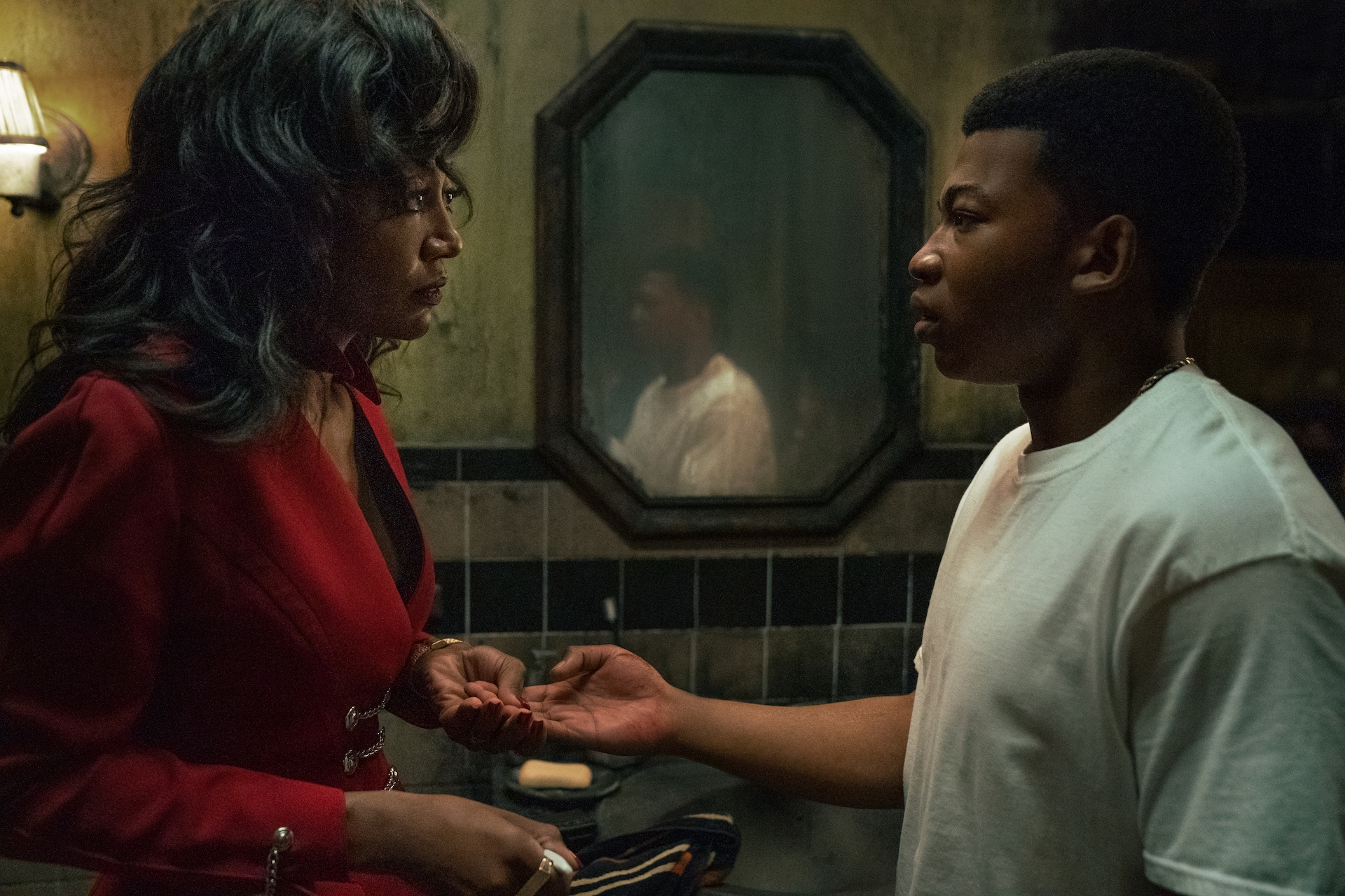 Patina Miller as Raquel “Raq” Thomas and Mekai Curtis as Kanan Stark in Power Book III: Raising Kanan S2 is on Showmax
