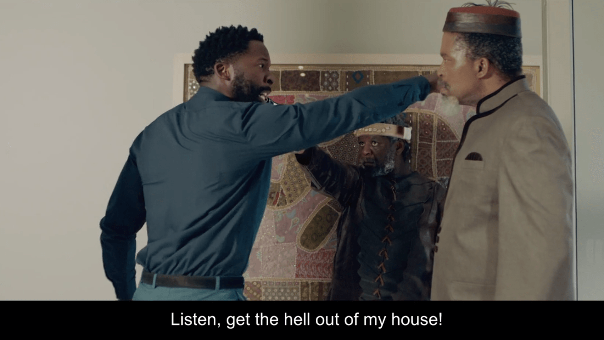 Qhawe squares off with chief Kgosi and Molefi on The Wife Season 3 episode 48