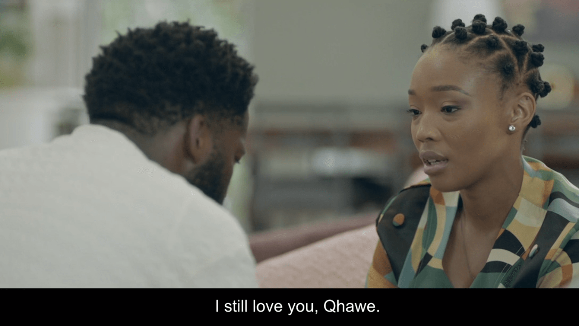 Naledi is talking to Qhawe on The Wife Season 3 episode 46