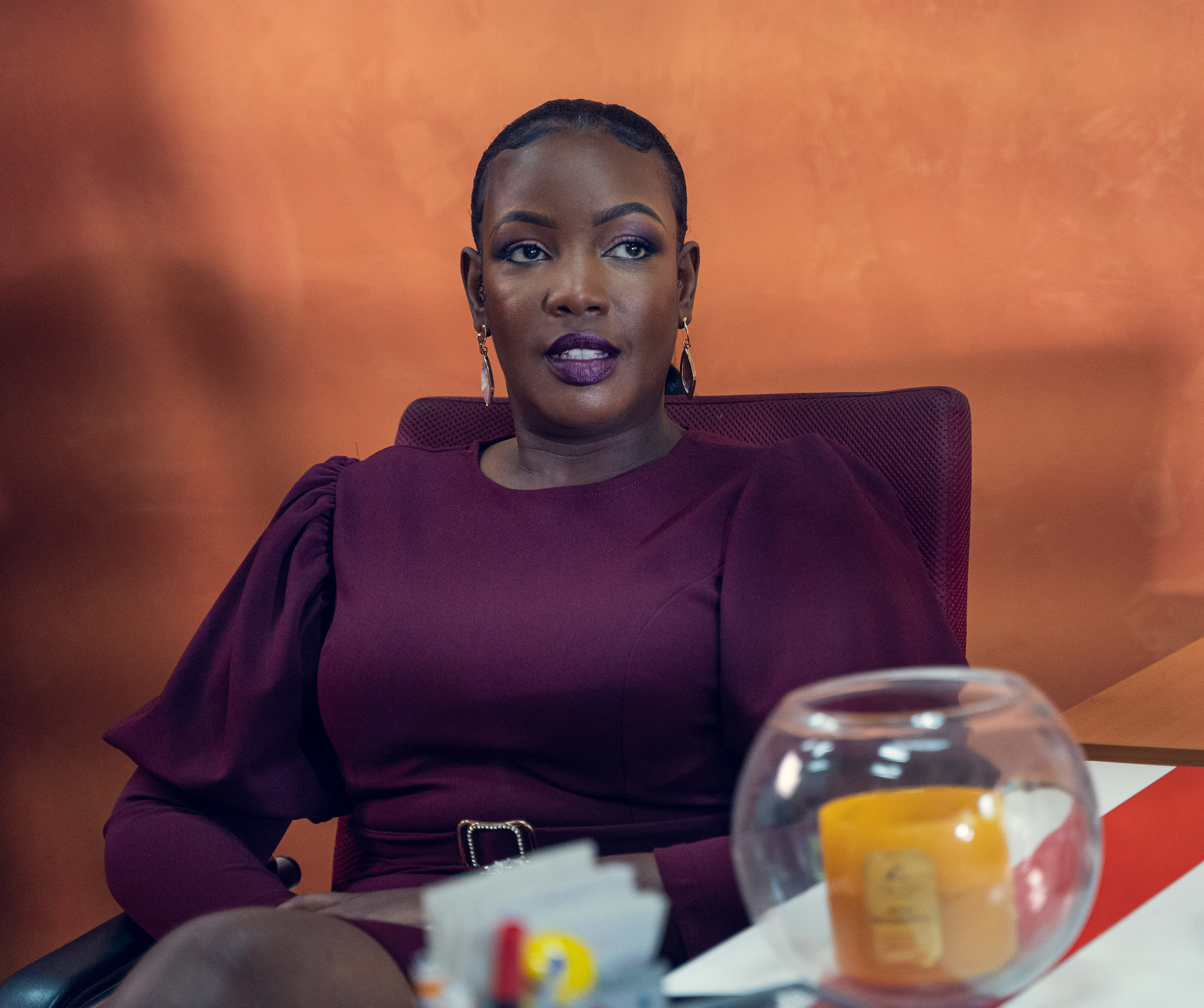 Mumbi Maina as Katherine in Second Family streaming on Showmax