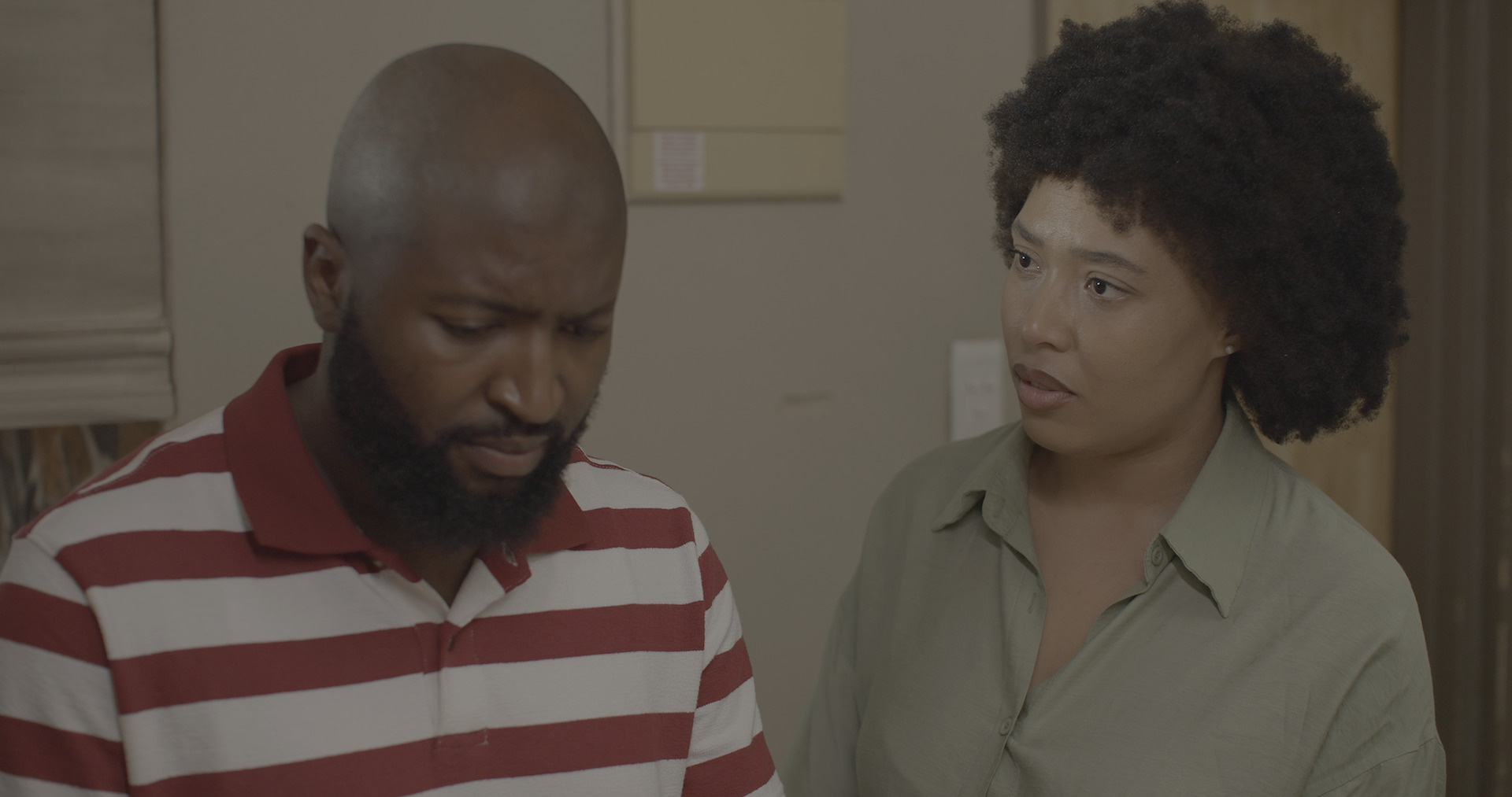 Lerato Makhetha as Thabang and Simphiwe Ngema as Zanele in The Winning Ticket on Showmax