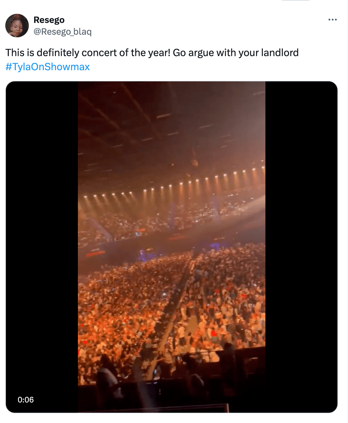 Tweets about Tyla's Showmax concert