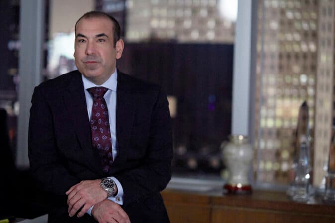 SUITS -- "Pulling the Goalie" Episode 714 -- Pictured: Rick Hoffman as Louis Litt -- (Photo by: Shane Mahood/USA Network)