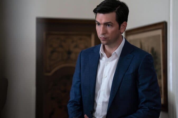 Nicholas Braun as Cousin Greg in Succession Season 4 on Showmax