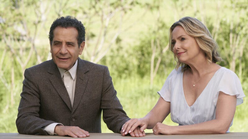 Tony Shalhoub as Adrian Monk and Melora Hardin as Trudy in Mr. Monk's Last Case: A Monk Movie