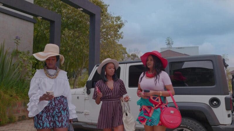 Three women wearing hats in Single Kiasi Season 2 Episode 6 on Showmax