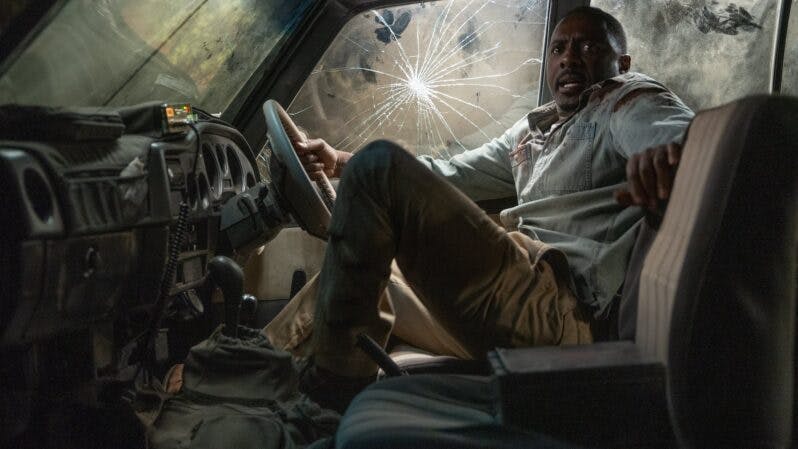 Idris Elba in a scene from Beast (2022) on Showmax