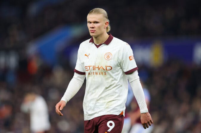 Erling Haaland of Manchester City during the Premier League match between Aston Villa and Manchester City
