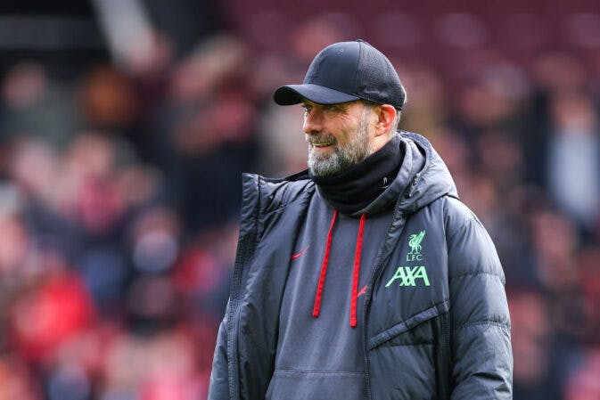 Liverpool coach Jurgen Klopp in the Manchester United vs Liverpool game live on Showmax Premier League.