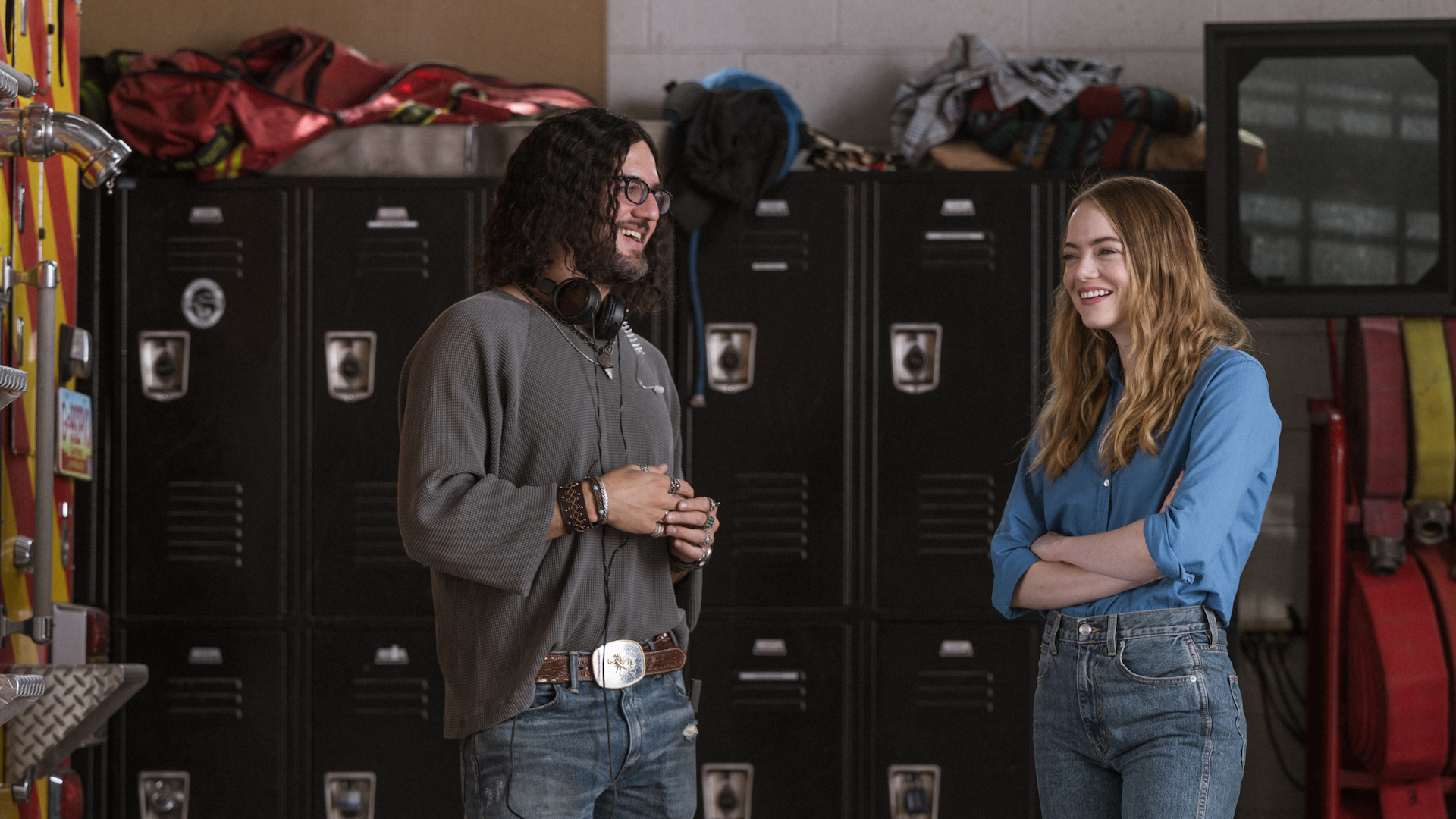 Benny Safdie and Emma Stone in The Curse on Showmax