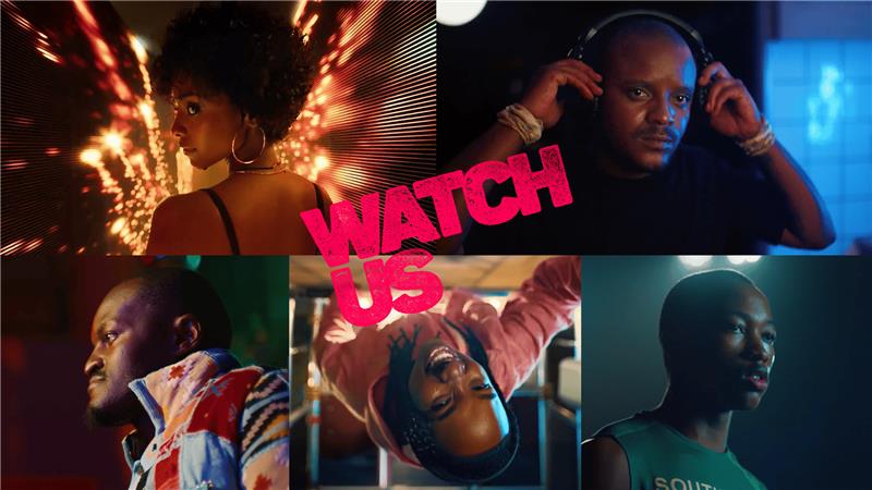 Collage of images from Showmax's new ad 'Watch Us'